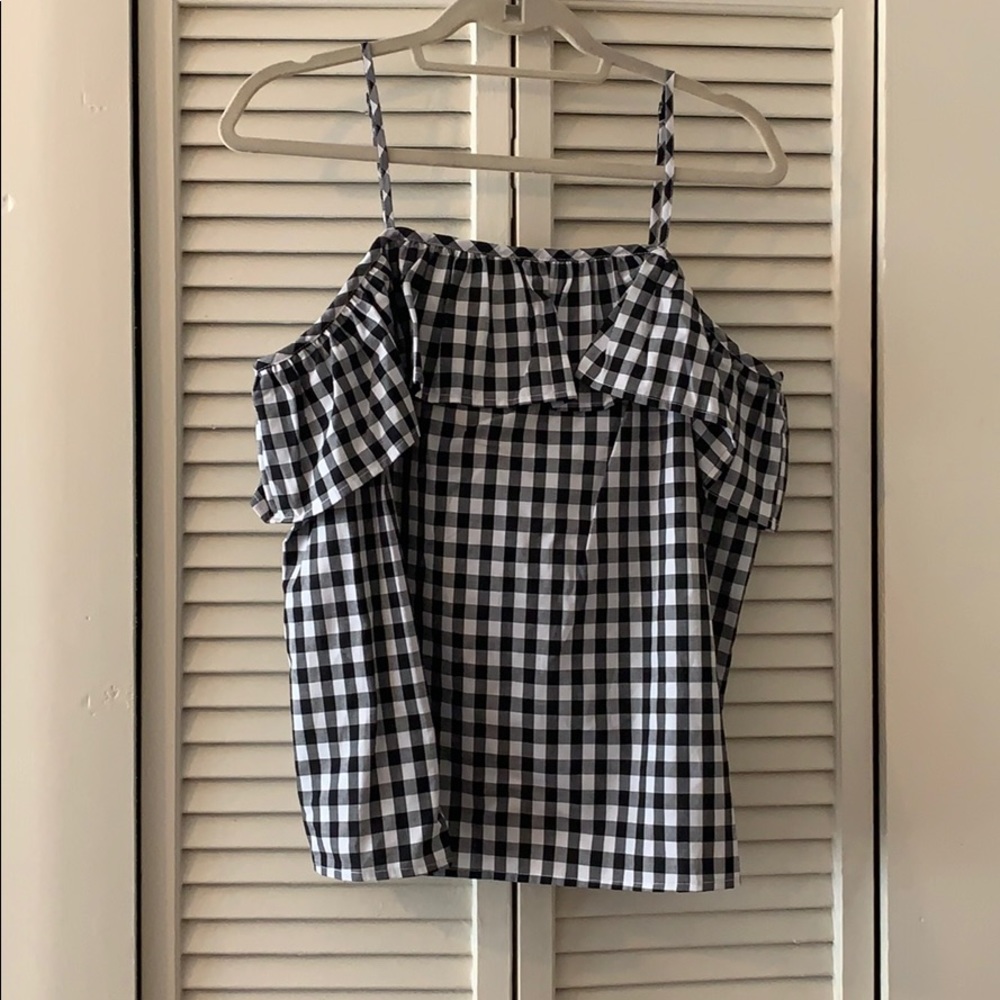 Gingham ruffle top